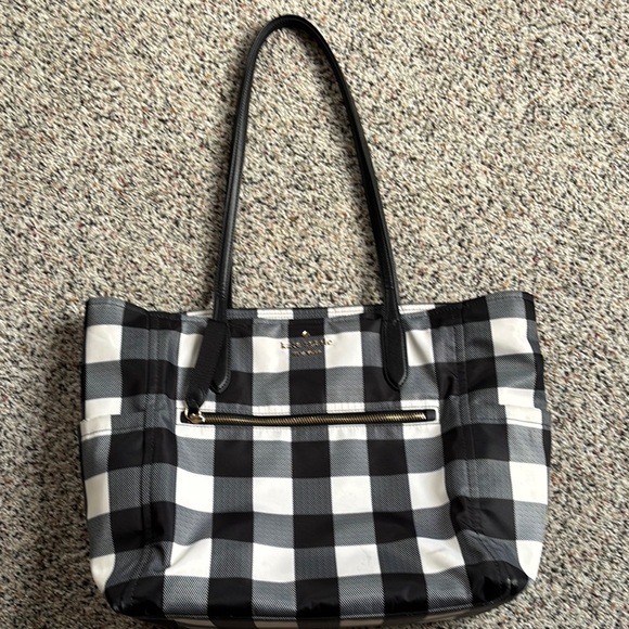 Kate Spade Black and White Checkered Tote Bag - Picture 9 of 15